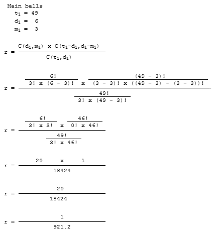 HotPicks odds calculation